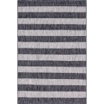Rug Unique Loom Outdoor Striped Gray Rectangular 6' 0 x 9' 0