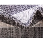 Rug Unique Loom Outdoor Striped Gray Rectangular 6' 0 x 9' 0