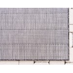 Rug Unique Loom Outdoor Striped Gray Rectangular 6' 0 x 9' 0