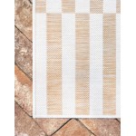 Rug Unique Loom Outdoor Striped Light Brown Rectangular 6' 0 x 9' 0
