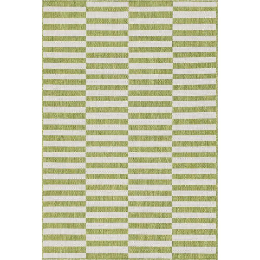 Rug Unique Loom Outdoor Striped Green Rectangular 6' 0 x 9' 0 Rug Unique Loom Outdoor Striped Green Rectangular 6' 0 x 9' 0