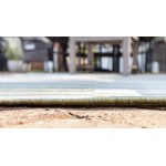 Rug Unique Loom Outdoor Striped Green Rectangular 6' 0 x 9' 0