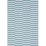 Rug Unique Loom Outdoor Striped Blue Rectangular 6' 0 x 9' 0