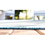 Rug Unique Loom Outdoor Striped Blue Rectangular 6' 0 x 9' 0