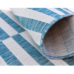 Rug Unique Loom Outdoor Striped Blue Rectangular 6' 0 x 9' 0