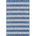 Rug Unique Loom Outdoor Striped Blue Rectangular 5' 0 x 8' 0