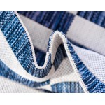 Rug Unique Loom Outdoor Striped Navy Blue Rectangular 5' 0 x 8' 0