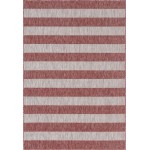Rug Unique Loom Outdoor Striped Rust Red Rectangular 4' 0 x 6' 0
