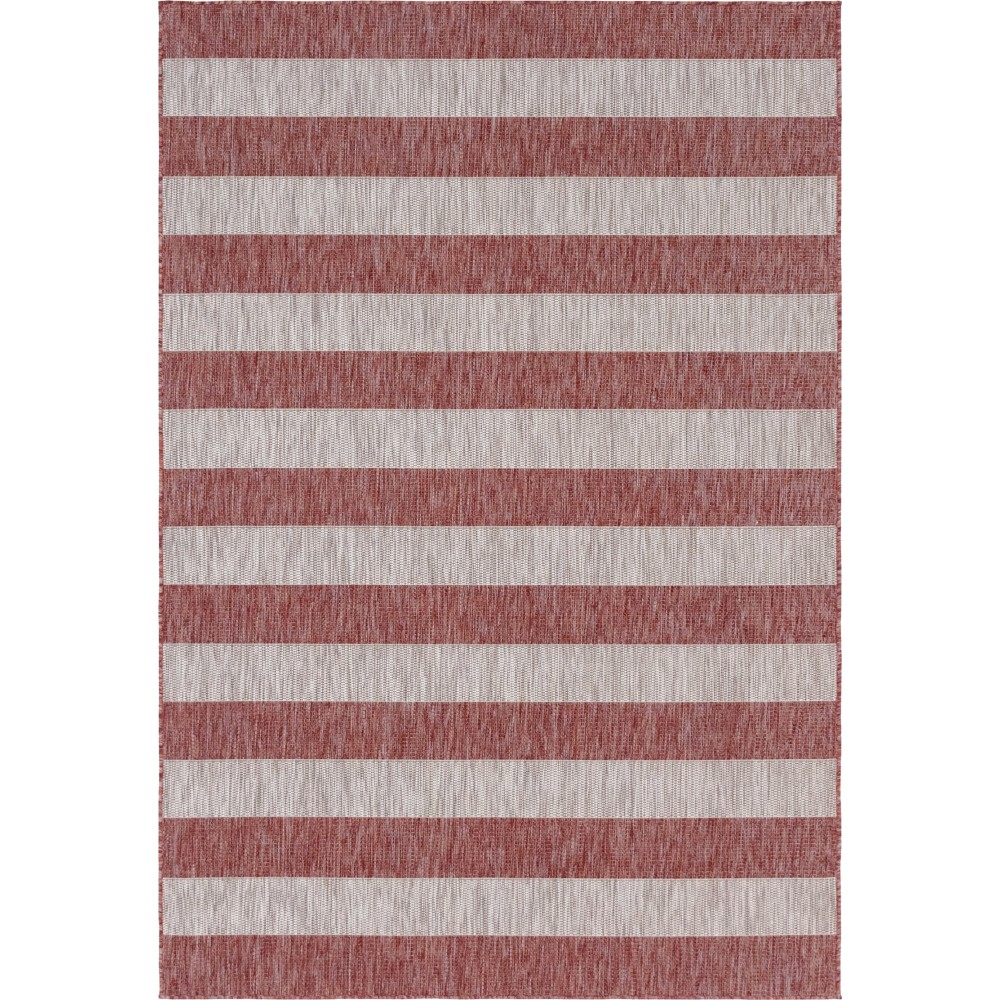 Rug Unique Loom Outdoor Striped Rust Red Rectangular 4' 0 x 6' 0 Rug Unique Loom Outdoor Striped Rust Red Rectangular 4' 0 x 6' 0