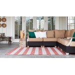 Rug Unique Loom Outdoor Striped Rust Red Rectangular 4' 0 x 6' 0