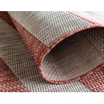 Rug Unique Loom Outdoor Striped Rust Red Rectangular 4' 0 x 6' 0