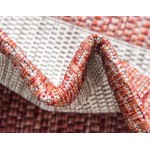 Rug Unique Loom Outdoor Striped Rust Red Rectangular 4' 0 x 6' 0