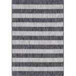 Rug Unique Loom Outdoor Striped Gray Rectangular 4' 0 x 6' 0