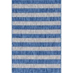 Rug Unique Loom Outdoor Striped Blue Rectangular 4' 0 x 6' 0