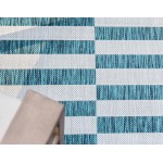 Rug Unique Loom Outdoor Striped Teal Rectangular 4' 0 x 6' 0
