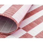 Rug Unique Loom Outdoor Striped Red Rectangular 4' 0 x 6' 0