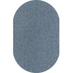 Rug Unique Loom Outdoor Solid Navy Blue Oval 5' 0 x 8' 0