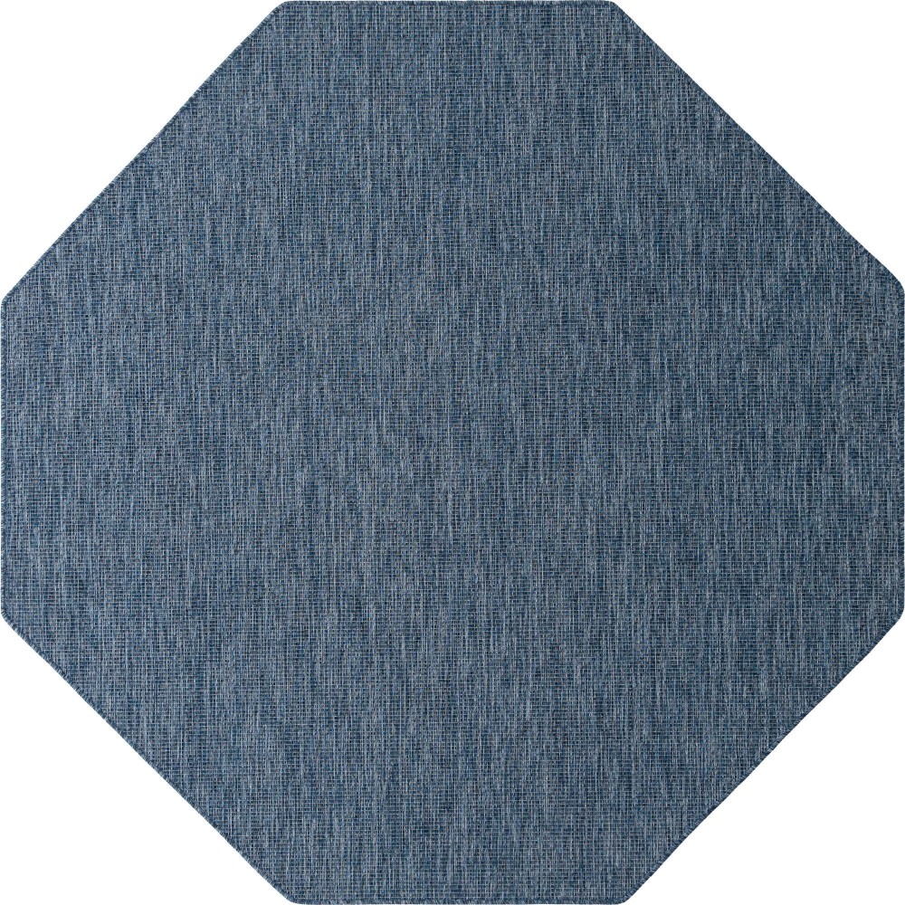 Rug Unique Loom Outdoor Solid Navy Blue Octagon 8' 0 x 8' 0 Rug Unique Loom Outdoor Solid Navy Blue Octagon 8' 0 x 8' 0