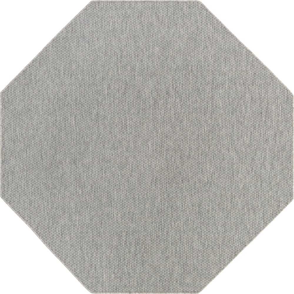 Rug Unique Loom Outdoor Solid Light Gray Octagon 8' 0 x 8' 0 Rug Unique Loom Outdoor Solid Light Gray Octagon 8' 0 x 8' 0