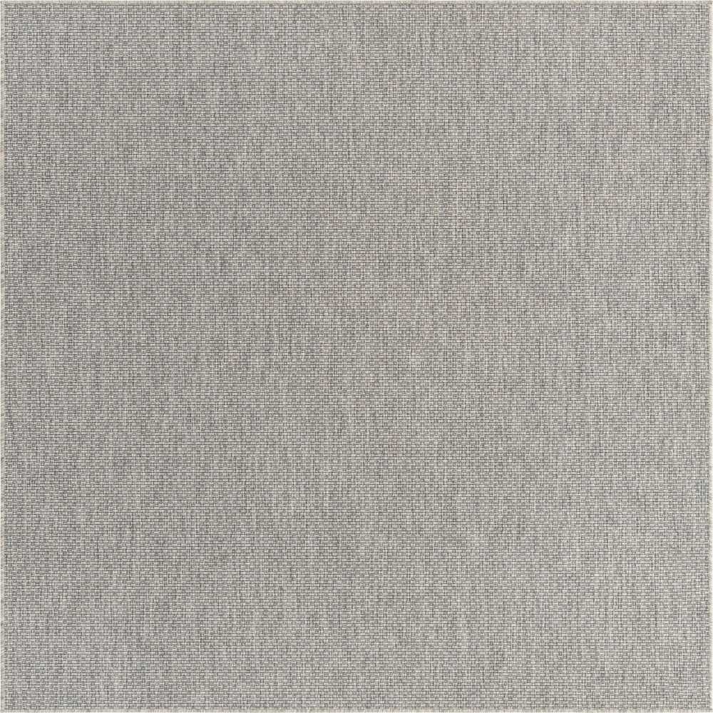 Rug Unique Loom Outdoor Solid Light Gray Square 8' 0 x 8' 0 Rug Unique Loom Outdoor Solid Light Gray Square 8' 0 x 8' 0