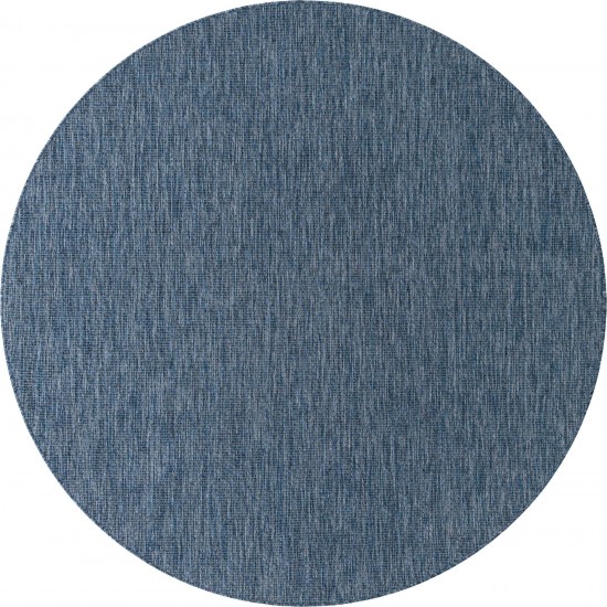 Rug Unique Loom Outdoor Solid Navy Blue Round 8' 0 x 8' 0