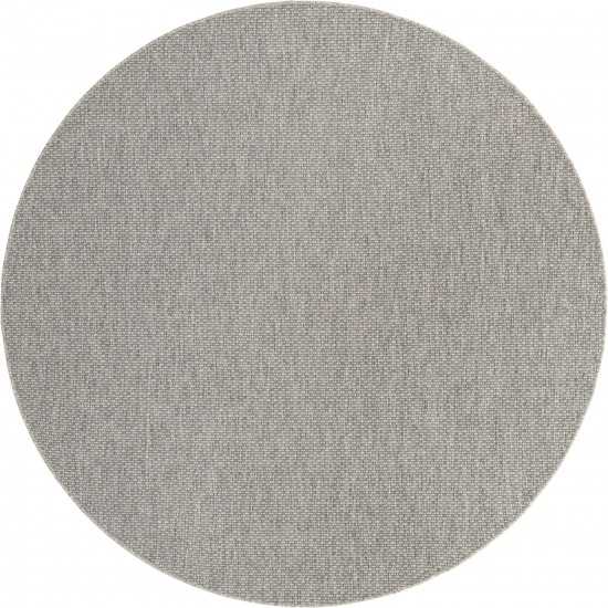 Rug Unique Loom Outdoor Solid Light Gray Round 8' 0 x 8' 0