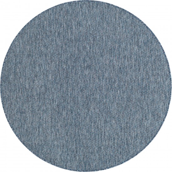 Rug Unique Loom Outdoor Solid Navy Blue Round 5' 0 x 5' 0