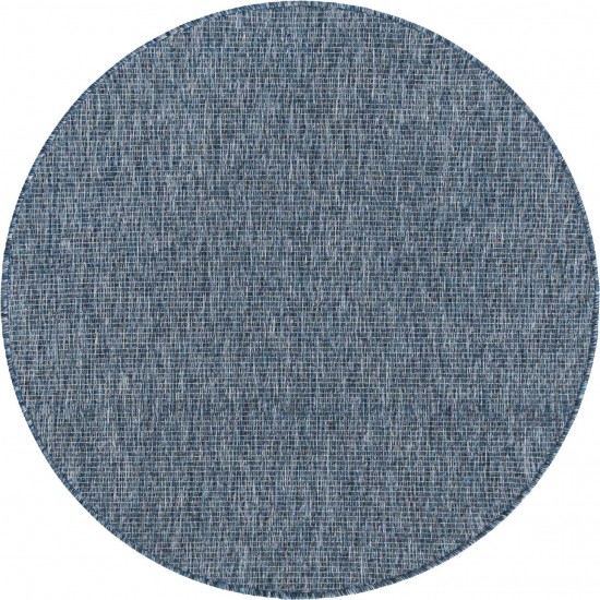 Rug Unique Loom Outdoor Solid Navy Blue Round 4' 0 x 4' 0