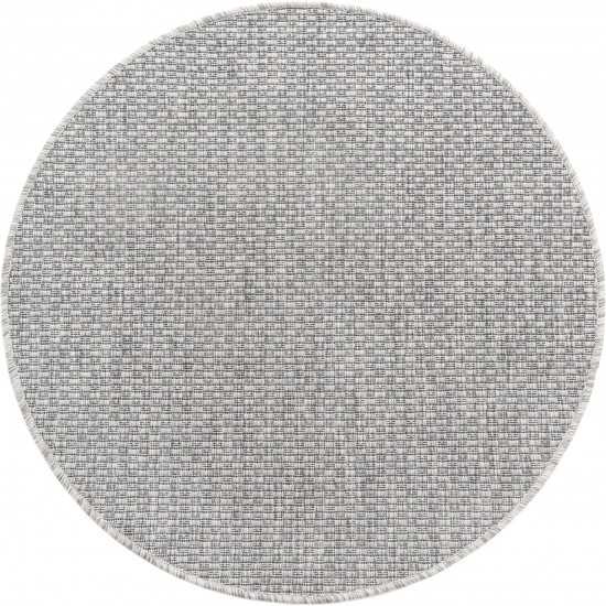 Rug Unique Loom Outdoor Solid Light Gray Round 3' 3 x 3' 3