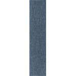 Rug Unique Loom Outdoor Solid Navy Blue Runner 2' 7 x 12' 0