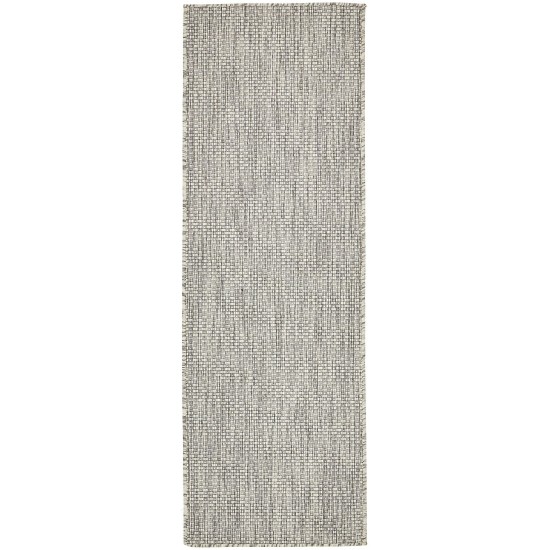 Rug Unique Loom Outdoor Solid Light Gray Runner 2' 0 x 6' 0