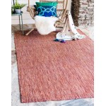 Rug Unique Loom Outdoor Solid Rust Red Rectangular 9' 0 x 12' 0