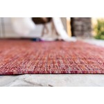 Rug Unique Loom Outdoor Solid Rust Red Rectangular 9' 0 x 12' 0