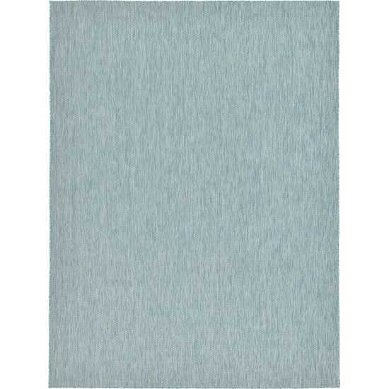 Rug Unique Loom Outdoor Solid Aquamarine Rectangular 9' 0 x 12' 0