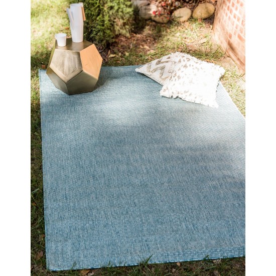 Rug Unique Loom Outdoor Solid Aquamarine Rectangular 9' 0 x 12' 0