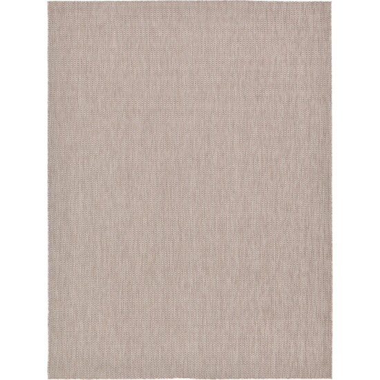 Rug Unique Loom Outdoor Solid Beige Rectangular 9' 0 x 12' 0