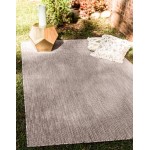 Rug Unique Loom Outdoor Solid Beige Rectangular 9' 0 x 12' 0