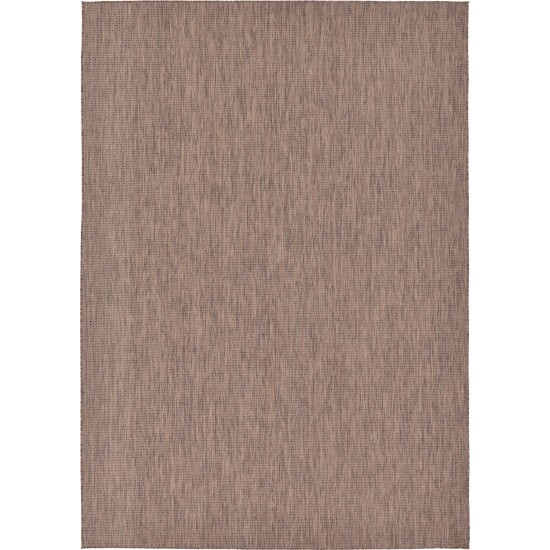 Rug Unique Loom Outdoor Solid Light Brown Rectangular 8' 0 x 11' 4