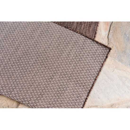 Rug Unique Loom Outdoor Solid Light Brown Rectangular 8' 0 x 11' 4