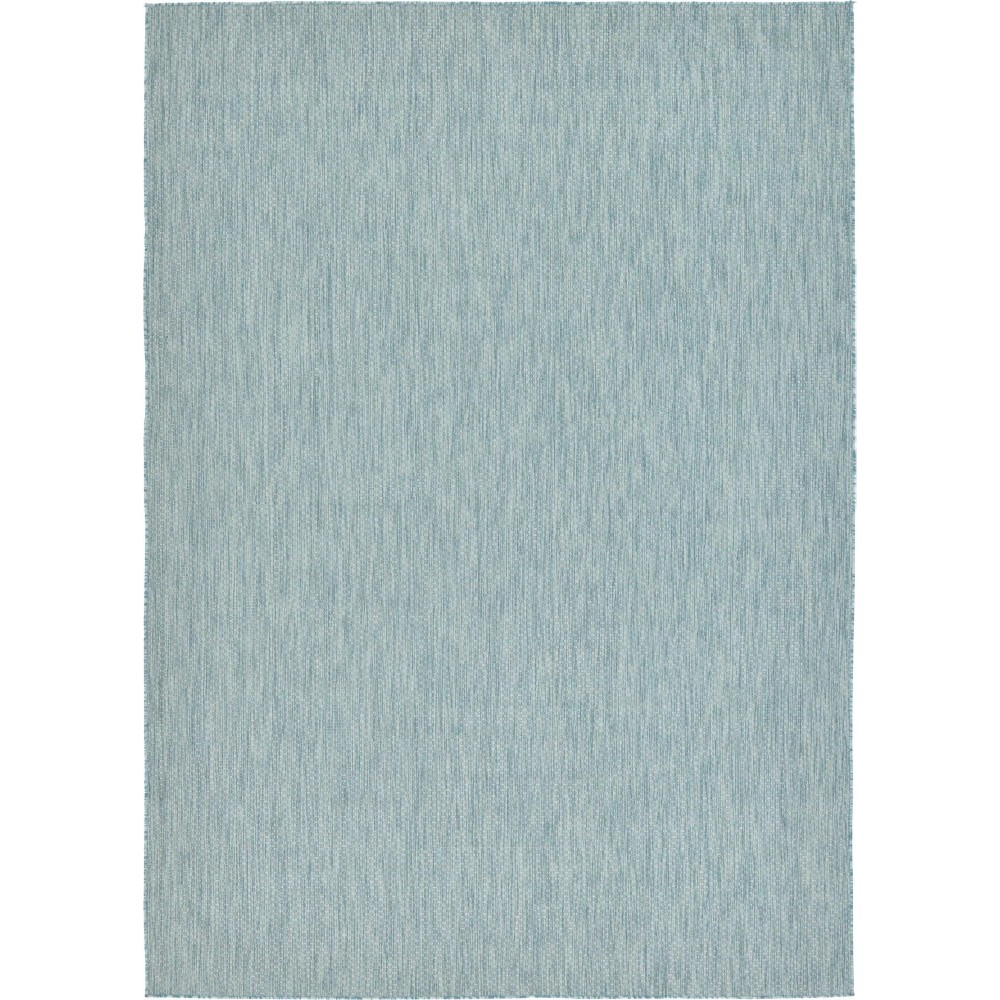 Rug Unique Loom Outdoor Solid Aquamarine Rectangular 8' 0 x 11' 4 Rug Unique Loom Outdoor Solid Aquamarine Rectangular 8' 0 x 11' 4