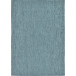 Rug Unique Loom Outdoor Solid Teal Rectangular 7' 0 x 10' 0