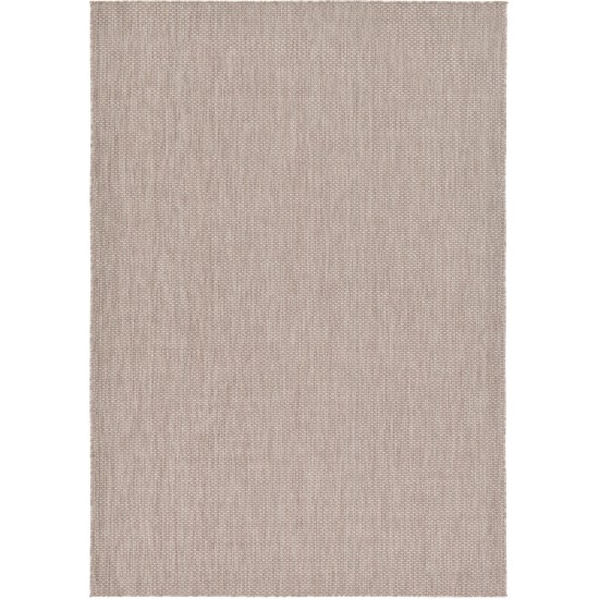 Rug Unique Loom Outdoor Solid Beige Rectangular 7' 0 x 10' 0