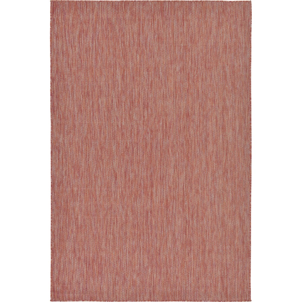Rug Unique Loom Outdoor Solid Rust Red Rectangular 6' 0 x 9' 0 Rug Unique Loom Outdoor Solid Rust Red Rectangular 6' 0 x 9' 0
