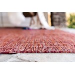 Rug Unique Loom Outdoor Solid Rust Red Rectangular 6' 0 x 9' 0