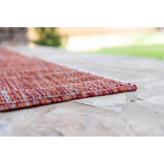 Rug Unique Loom Outdoor Solid Rust Red Rectangular 6' 0 x 9' 0