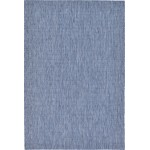 Rug Unique Loom Outdoor Solid Navy Blue Rectangular 6' 0 x 9' 0