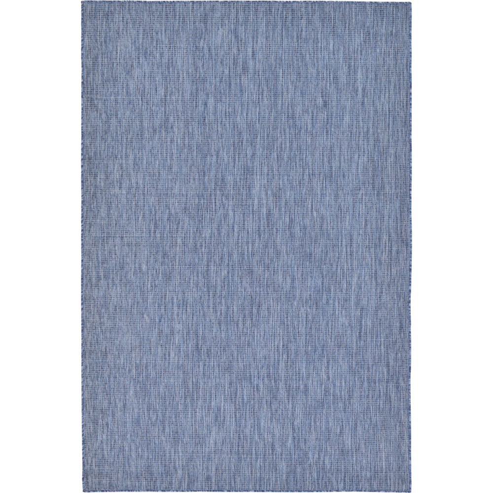 Rug Unique Loom Outdoor Solid Navy Blue Rectangular 6' 0 x 9' 0