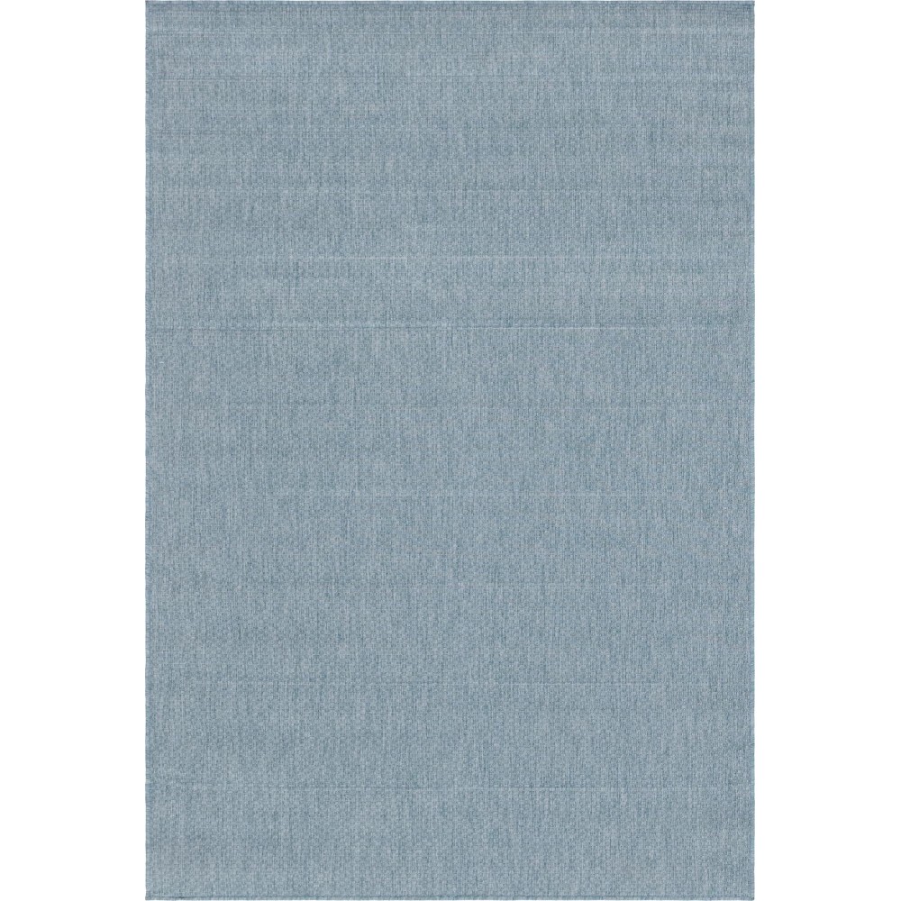 Rug Unique Loom Outdoor Solid Aquamarine Rectangular 6' 0 x 9' 0