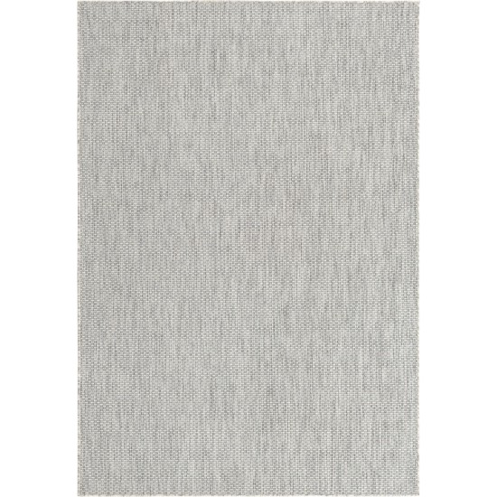 Rug Unique Loom Outdoor Solid Light Gray Rectangular 6' 0 x 9' 0