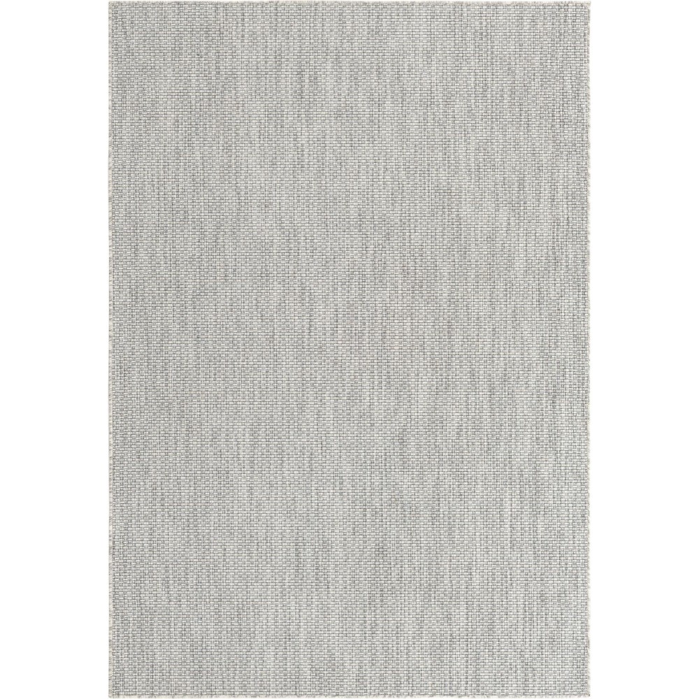 Rug Unique Loom Outdoor Solid Light Gray Rectangular 6' 0 x 9' 0 Rug Unique Loom Outdoor Solid Light Gray Rectangular 6' 0 x 9' 0